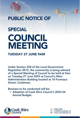 Public notice of special meeting
